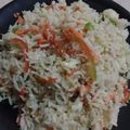 Afshan Shahnawaz's cooksnap of when they made Vegetable fried Rice with Chicken Shashlik.