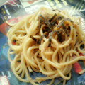 El cooksnap de Claudia cuando hizo Espaguetis con sabor japonés.