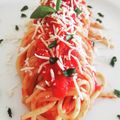 il Francesca Simona Naselli quando ha preparato “Maccheroni”. Spaghetti al sugo di basilico