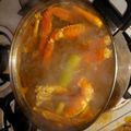 Shayla's cooksnap of when they made Cajun Crab leg,Corn and New Potato Boil.