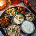 Madhvi Dwivedi का कुकस्नैप जब उन्होंने जन्माष्टमी भोग थाली (Janmashtami Bhog Thali recipe in Hindi) बनाया था।