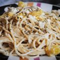El cooksnap de Fernando Caballer Carbonell cuando hizo Espaguetis integrales cremosos con pollo y pimiento amarillo.