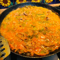 El cooksnap de Libi Gris cuando hizo Bistec con nopales en salsa roja.