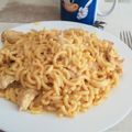 El cooksnap de Adrián E. cuando hizo Pechuga de pollo al curry con fideuá.