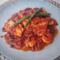 El cooksnap de Josemi CilantroYHierbabuena cuando hizo Bacalao con salsa de tomate y langostino.