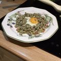 El cooksnap de Bienve cuando hizo Habas con Jamón y Huevo "Poché".
