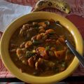 El cooksnap de Nacho Albarrán cuando hizo Guiso de colas de rape y gambas.