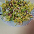 El cooksnap de Esther Ina cuando hizo Cogollos de lechuga con ensalada de aguacate y piña fresca.
