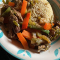 El cooksnap de Niquita Arriagada cuando hizo Chapsui de pollo con arroz blanco graneado.