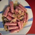 El cooksnap de Angel Vico cuando hizo Salchichas al vino con champiñones.