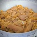 Fabio's cooksnap of when they made Oyako-don: Japanese style chicken and egg bowl.