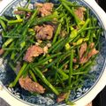 Cooksnap của cun con khi họ làm theo món Bông hẹ xào thịt bò