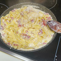El cooksnap de guillemga33@gmail.com cuando hizo Tagliatelle a la carbonara.