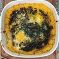 El cooksnap de Lily Jurado cuando hizo Tarta de Polenta con Espinacas y Champiñones.