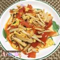 棠棠 的 番茄炒蛋加杏鮑菇小黃瓜 cooksnap