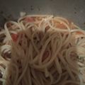 El cooksnap de Daniela Hernandez cuando hizo Espagueti con salchicha.
