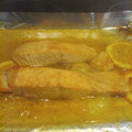 El cooksnap de Juvinya Santamaria cuando hizo 389. Salmón al horno con naranja y limón (principal pescado).
