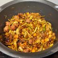 El cooksnap de Jultry cuando hizo Fritada de butifarra y alcachofas con picatostes al ajillo y pimentón.