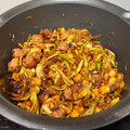 El cooksnap de Jultry cuando hizo Fritada de butifarra y alcachofas con picatostes al ajillo y pimentón.