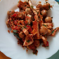 El cooksnap de Salomea Bircu cuando hizo Champiñones con pechuga de pavo.