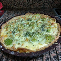 El cooksnap de Noemí López Serras cuando hizo Tarta de pollo y maíz con queso de cabra.