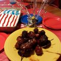 Josh's cooksnap of when they made Bacon Wrapped Weenies.