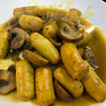 El cooksnap de Marta cuando hizo Salchichas frescas con champiñones al curry.