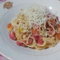 Cooksnap dari Dinar Anjani untuk resep Spaghetti aglio e olio slice beef