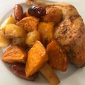 Cooksnap από kimwlos στη συνταγή Κοτόπουλο με πατάτες, γλυκοπατάτες, λουκάνικο και πετιμέζι