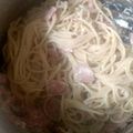 El cooksnap de Abelardo cuando hizo Espagueti blanco Hawai.