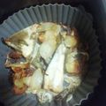 El cooksnap de ghaniatreides cuando hizo Rodaballo con pimientos, cebolla y patatas "al dente" en freidora de aire.