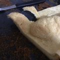 El cooksnap de Cami Collado Alvarez cuando hizo Fainá de queso en licuadora.
