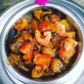 Bimla mehta का कुकस्नैप जब उन्होंने बैगन, आलू टमाटर की सूखी सब्जी (Baingan,aloo tamatar ki sukhi sabzi recipe in Hindi) बनाया था।