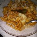 El cooksnap de Verónica cuando hizo Tallarines caseros con tuco de pollo.