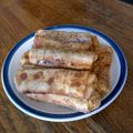 Hunter's cooksnap of when they made pizza rolls.