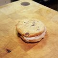 Ant's cooksnap of when they made Peanutbutter - Chocolate Chip Sweet Creamcheese Sandwich Cookies.