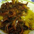 Cooksnap Julia ALeen Aireish semasa beliau membuat Sambal ikan bilis kentang.