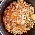 El cooksnap de Esther Soto cuando hizo Sopa de conchitas con carne molida.