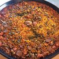 El cooksnap de Lowry cuando hizo Arroz con salchichas y verduras.