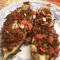 Andy Oornink's cooksnap of when they made Turkish stuffed aubergines with beef and tomatoes (Karniyarik) 🇹🇷.
