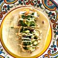 Emily 's cooksnap of when they made Shrimp tacos with Mango Radish Salsa.