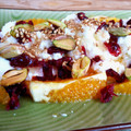 El cooksnap de "cocinar con jorgette" cuando hizo Requesón con pistachos, nueces y sirope de fresas.