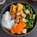 Cooksnap de marlène sur la recette Boudin bowl aux pommes caramélisées, chou kale mariné, noix et sauce au persil