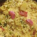 Hardik's cooksnap of when they made Matar Pulao.