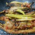 Aruna Thapar's cooksnap of when they made Bharwa karele (bitter gourd).