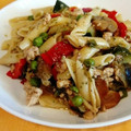 El cooksnap de Esther Ariza Sánchez cuando hizo Pasta vegetal con salsa de soja.