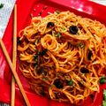 asma syed's cooksnap of when they made Spaghetti with vegetables and chicken🍜🥗.