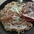 El cooksnap de Monika Aparicio cuando hizo Pasta con salmón y brócoli.