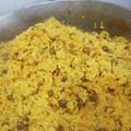 El cooksnap de Elizabeth Campbell cuando hizo Moro de guandules con coco Dominicano.