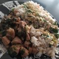 El cooksnap de Tattys González Erre Gómez cuando hizo Pollo mongoliano con arroz chaufán.